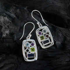 Daniela Multicolor Dangle Earrings with Gemstones