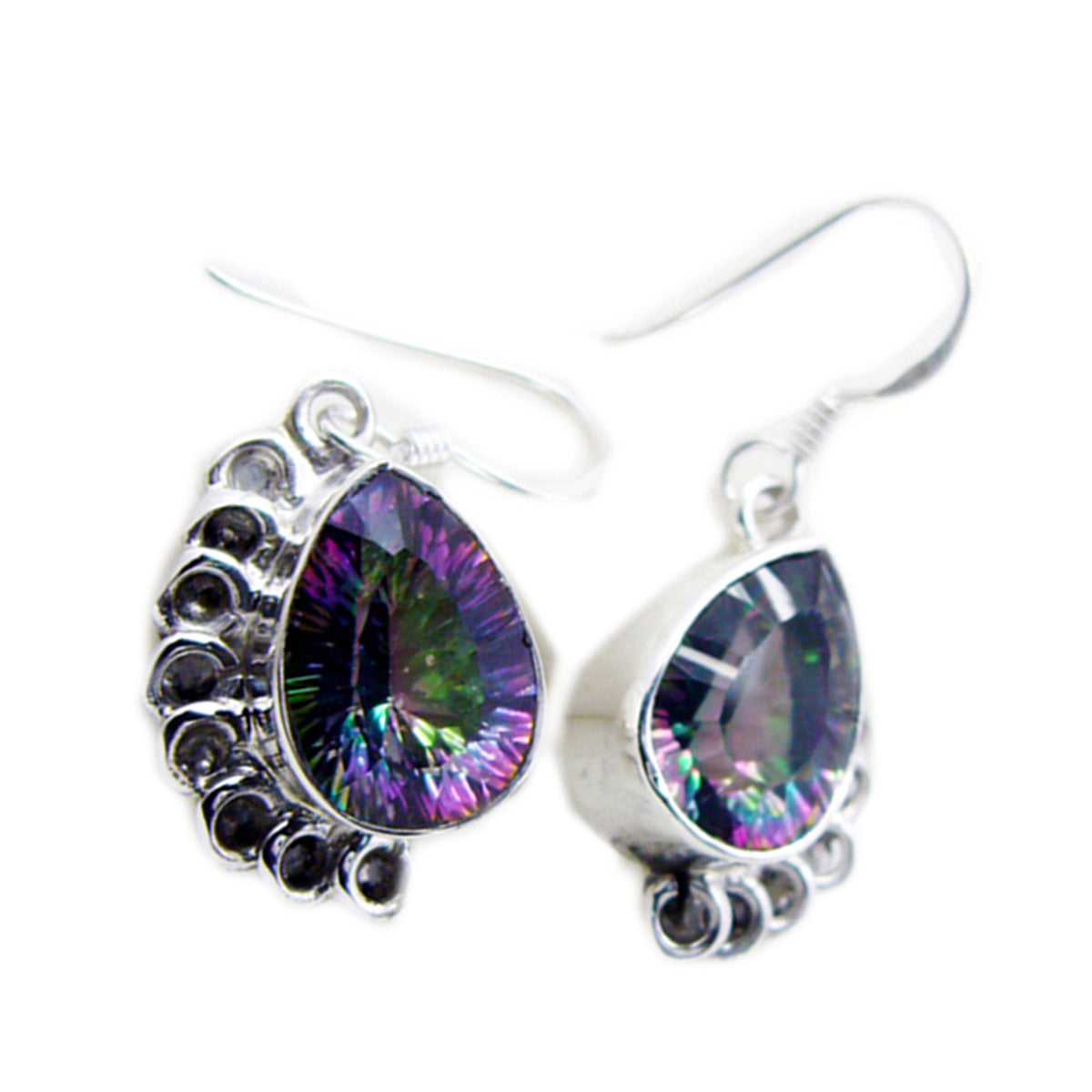 Ha-eun Multicolor Dangle Earrings with Glamorous Design Mystic Quartz multicolor Dangle