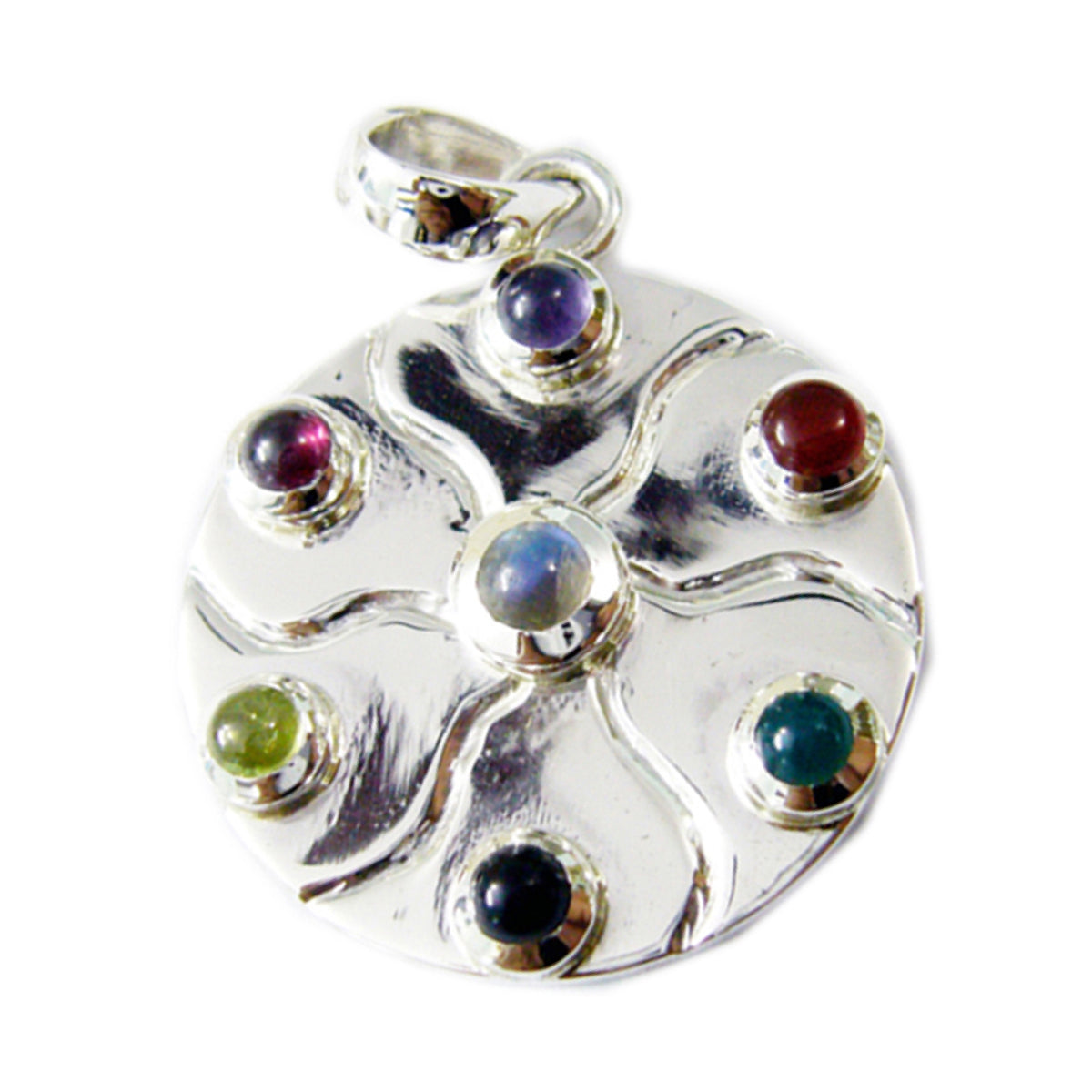 Pauline Multicolor Engagement Pendant in Gemstone Design Multi Stone multicolor Multicolor