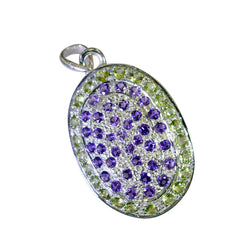 Siti Multicolor Eternity Pendant with Gemstone Glow