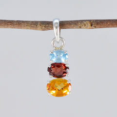 Laura Multicolor Eternity Pendant with Gemstones