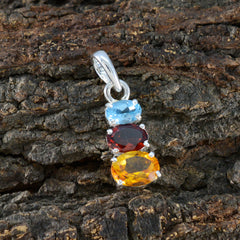 Laura Multicolor Eternity Pendant with Gemstones