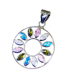 Bella Multicolor Featherlight Pendant with Gemstone Accents