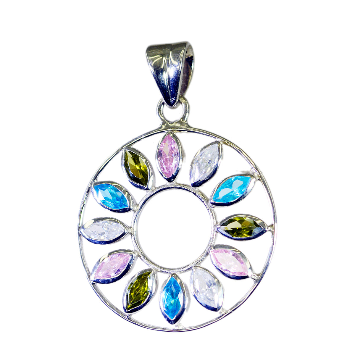 Bella Multicolor Featherlight Pendant with Gemstone Accents Multi Stone multicolor Multicolor