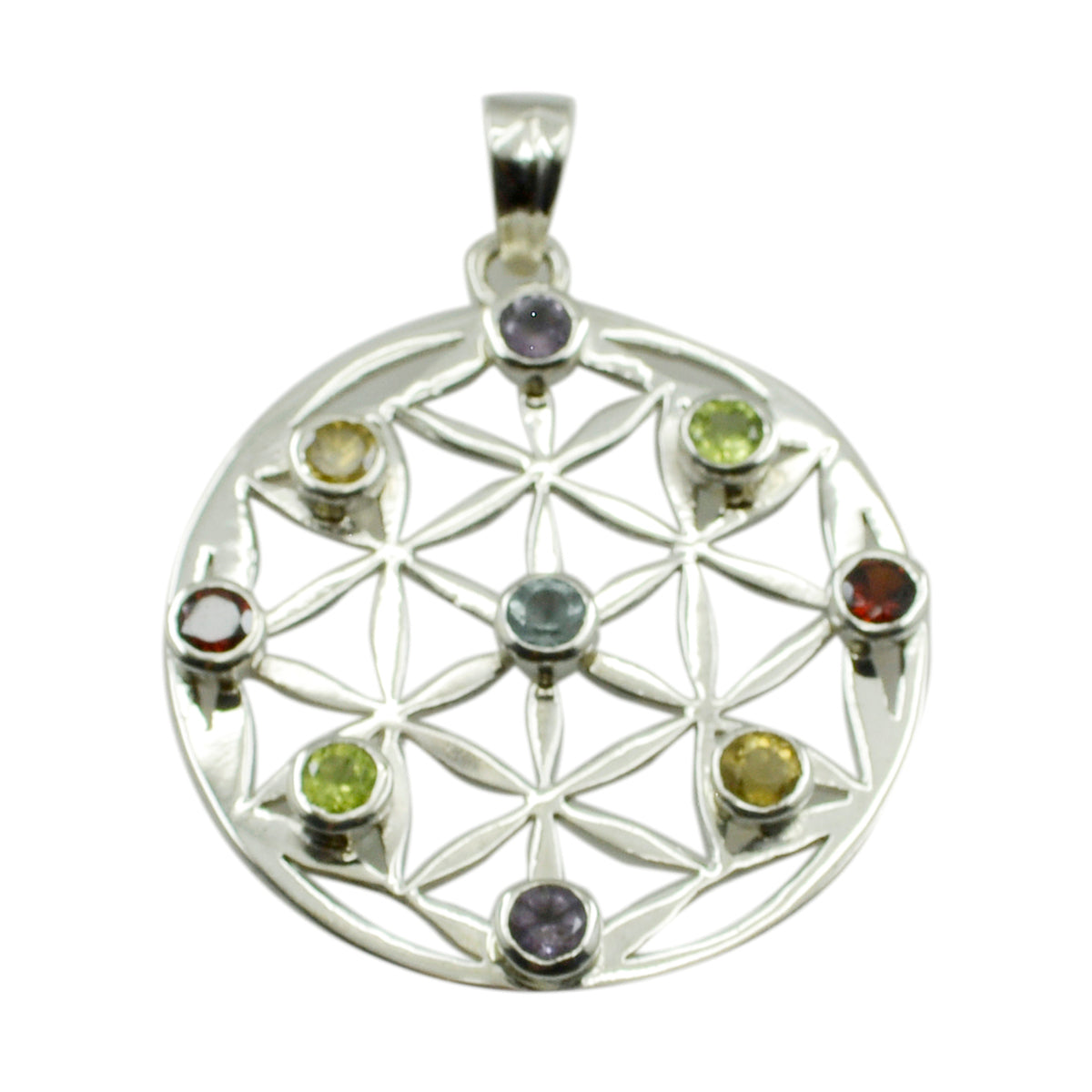Hazel Multicolor Filigree Pendant for Vibrant Style Multi Stone multicolor Multicolor