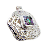 Luna Multicolor Filigree Pendant - Vibrant Jewelry Piece Mystic Quartz multicolor Multicolor