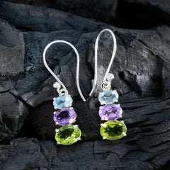 Tereza Multicolor Gemstone Dangle Earrings