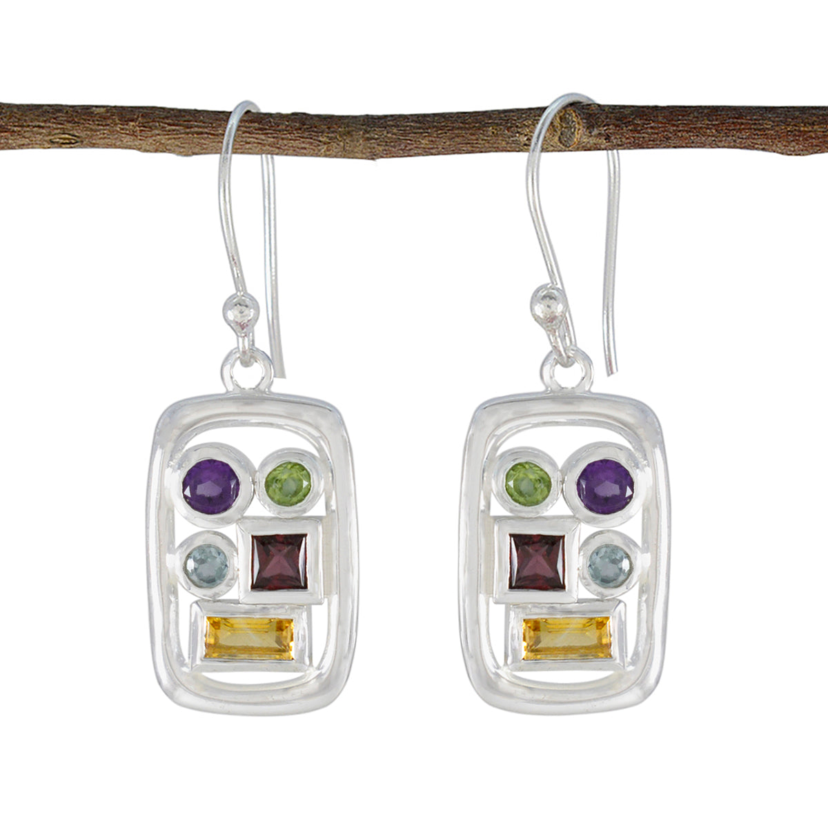 Florencia Multicolor Gemstone Dangle Earrings Multi multicolor Dangle