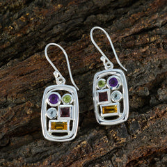 Florencia Multicolor Gemstone Dangle Earrings