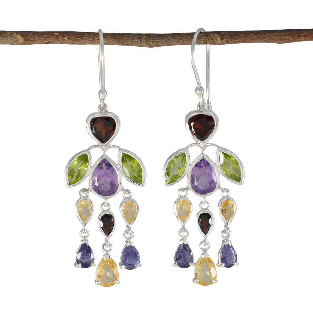 Rina Multicolor Gemstone Dangle Earrings for Every Occasion Multi multicolor Dangle