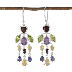Rina Multicolor Gemstone Dangle Earrings for Every Occasion Multi multicolor Dangle