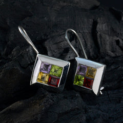 Min-seo Multicolor Gemstone Dangle Earrings