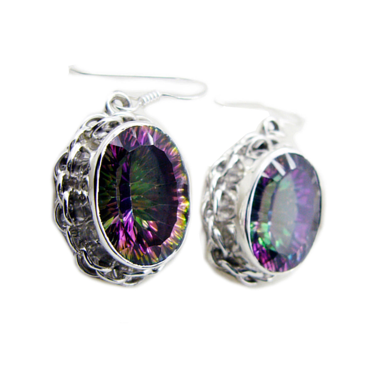 Seo-yeon Multicolor Gemstone Dangle Earrings Mystic Quartz multicolor Dangle