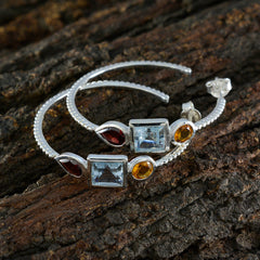 Ji-eun Multicolor Gemstone Earrings for Everyday Glam