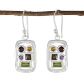 Elena Multicolor Gemstone Earrings for Everyday Glam Multi multicolor Dangle