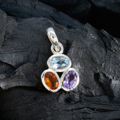 Rina Multicolor Gemstone Pendant in Silver Setting