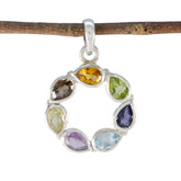 Leah Multicolor Gemstone Pendant in Sterling Silver Multi Stone multicolor Multicolor