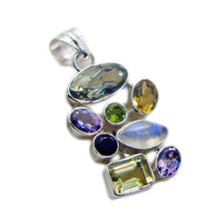 Evelyn Multicolor Gemstone Pendant for Effortless Style