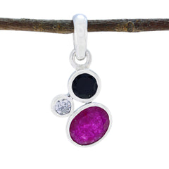 Ayaka Multicolor Gemstone Pendant with Silver Setting Multi Stone multicolor Multicolor