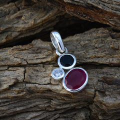 Ayaka Multicolor Gemstone Pendant with Silver Setting