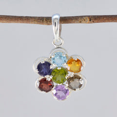 Noelia Multicolor Gemstone Pendant Sterling Silver