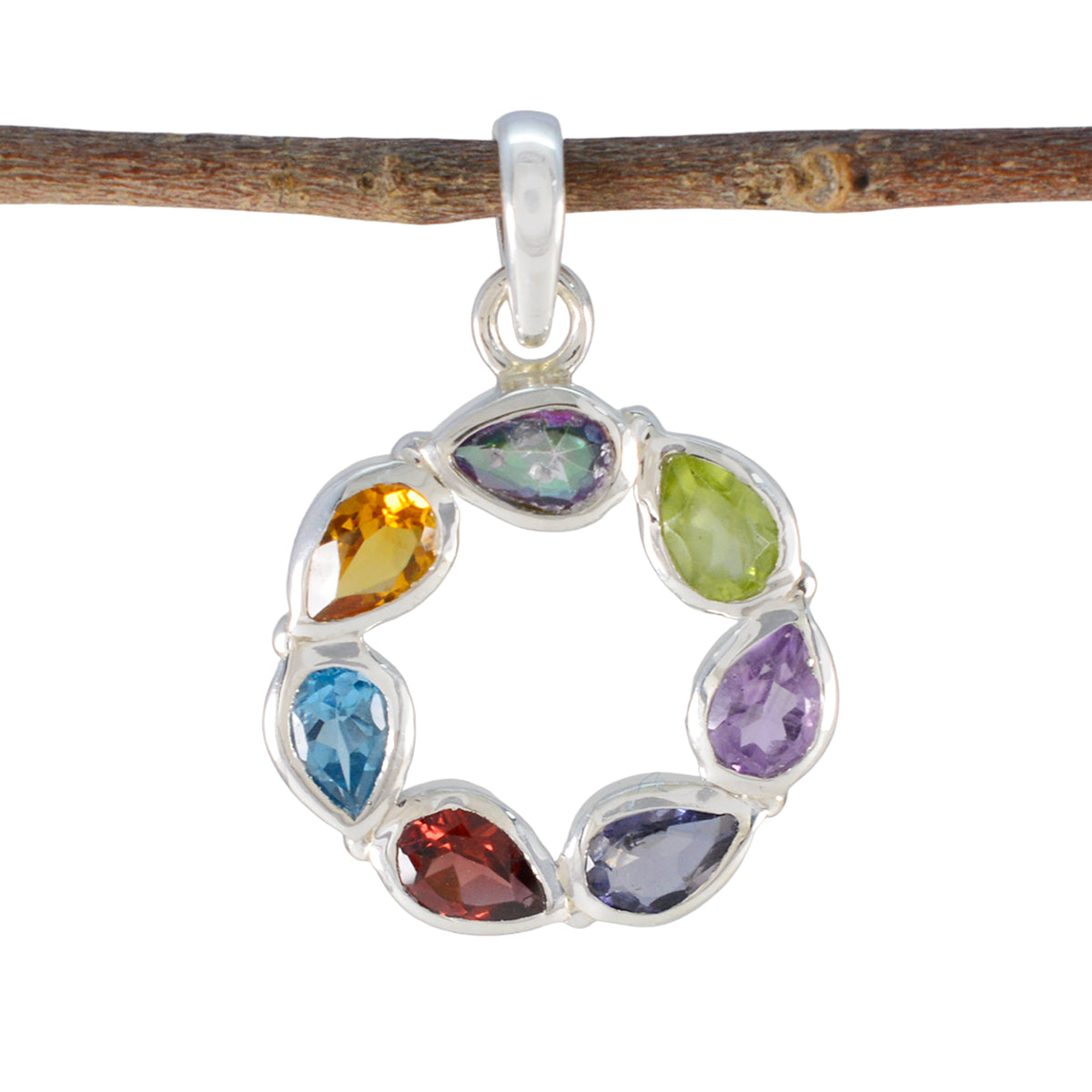 Layla Multicolor Gemstone Pendant for Fashion Jewelry Multi Stone multicolor Multicolor