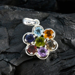 Noelia Multicolor Gemstone Pendant Sterling Silver