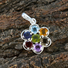 Noelia Multicolor Gemstone Pendant Sterling Silver