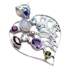 Kennedy Multicolor Gemstone Pendant Heart Design