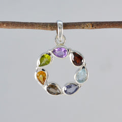 Julia Multicolor Gemstone Pendant - Unique Silver Design