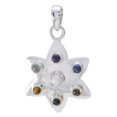 Anna Multicolor Gemstone Pendant - Stylish Silver Star Multi Stone multicolor Multicolor