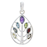 Addison Multicolor Gemstone Pendant - Stylish Jewelry Multi Stone multicolor Multicolor