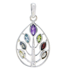 Addison Multicolor Gemstone Pendant - Stylish Jewelry Multi Stone multicolor Multicolor