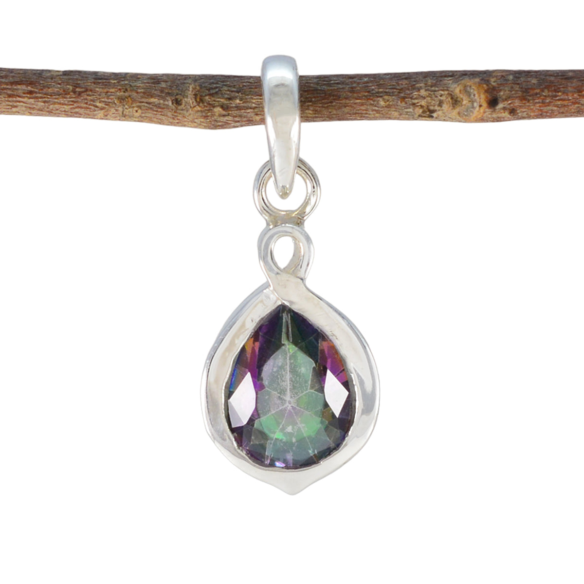 Ling Multicolor Gemstone Pendant for Everyday Elegance Mystic Quartz multicolor Multicolor