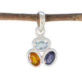Jiwoo Multicolor Gemstone Pendant for Everyday Glam Multi Stone multicolor Multicolor