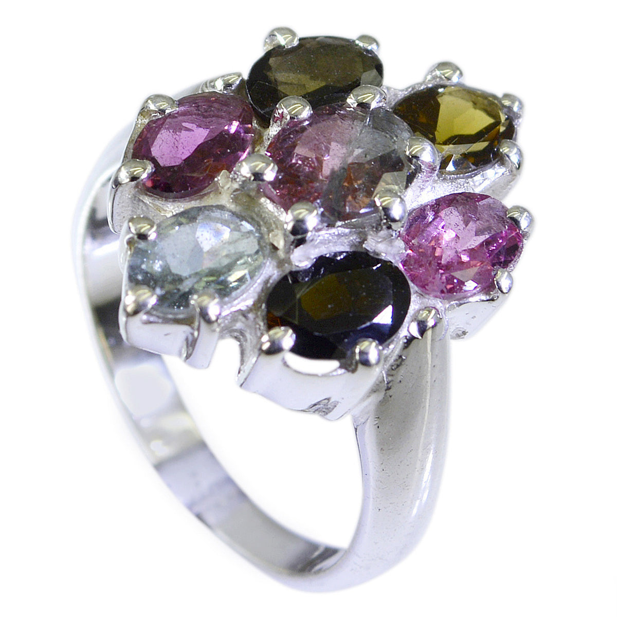 Zazlle Multicolor Gemstone Ring for Everyday Glam Tourmaline Multicolor