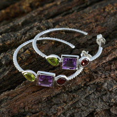 Hye-jin Multicolor Gemstone Stud Earrings for Glam