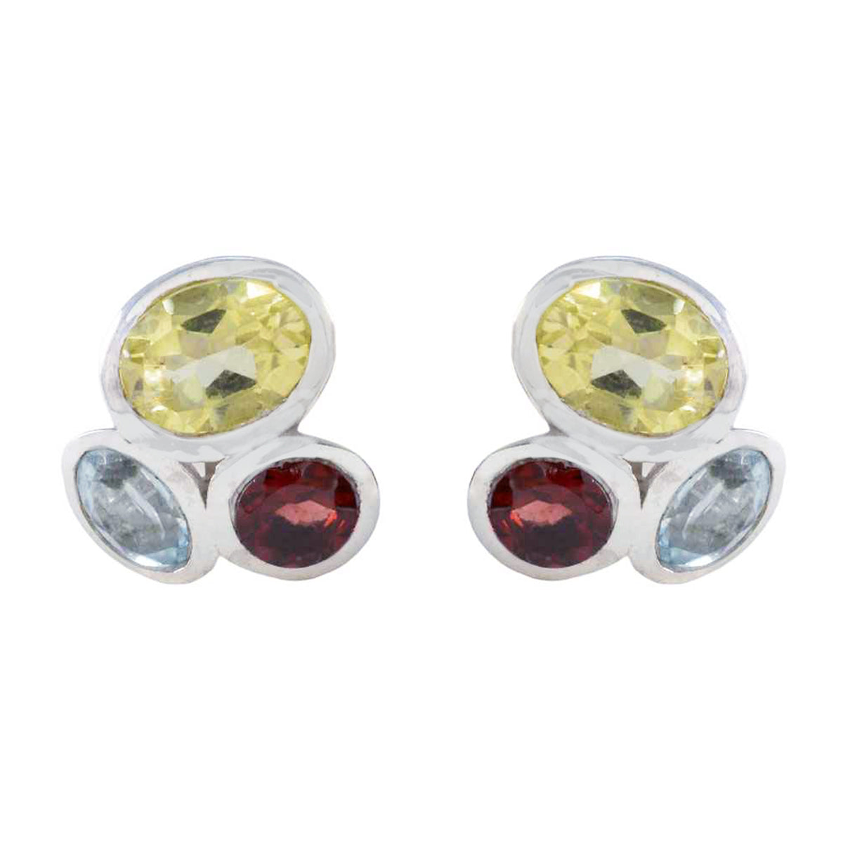Katarina Multicolor Gemstone Stud Earrings Multi multicolor Stud