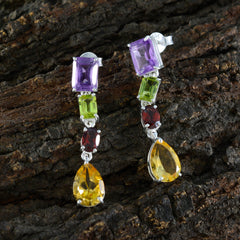 Noelia Multicolor Gemstone Stud Earrings for Glam