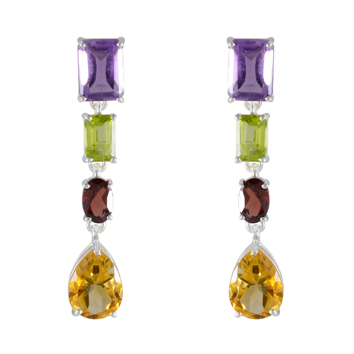 Noelia Multicolor Gemstone Stud Earrings for Glam Multi multicolor Stud
