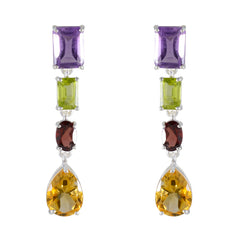 Noelia Multicolor Gemstone Stud Earrings for Glam Multi multicolor Stud