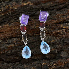 Lourdes Multicolor Gemstone Stud Earrings for Glam Look