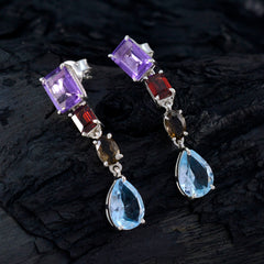 Lourdes Multicolor Gemstone Stud Earrings for Glam Look