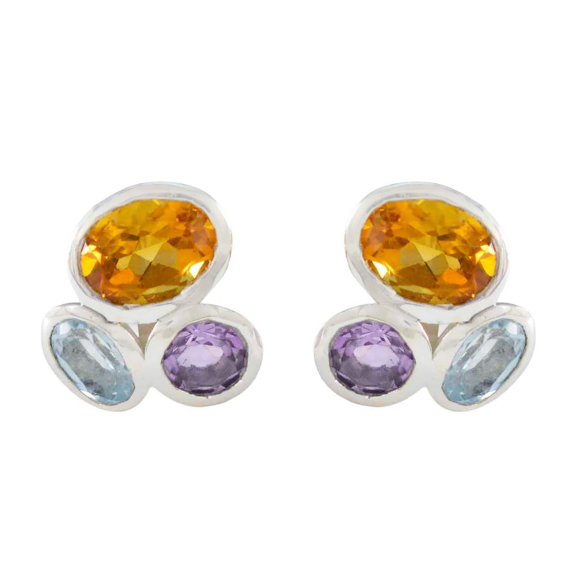 Hazel Multicolor Gemstone Stud Earrings for Every Occasion Multi multicolor Stud