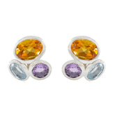 Hazel Multicolor Gemstone Stud Earrings for Every Occasion Multi multicolor Stud