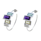 Constanza Multicolor Gemstone Stud Earrings for Every Occasion Multi multicolor Stud