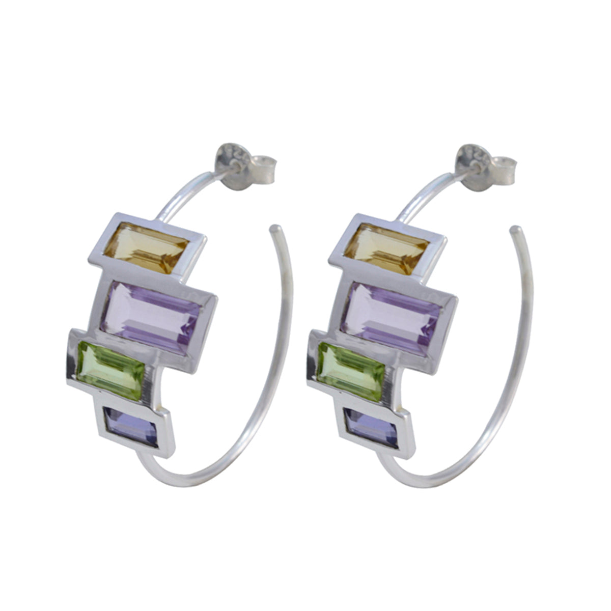 Katharina Multicolor Gemstone Stud Earrings for Stylish Flair Multi multicolor Stud