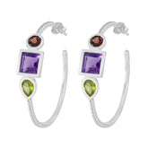 Hye-jin Multicolor Gemstone Stud Earrings for Glam Multi multicolor Stud