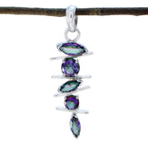 Cecilia Multicolor Heart Pendant - Colorful Gemstone Charm Mystic Quartz multicolor Multicolor