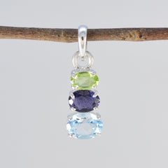 Hye-jin Multicolor Minimalist Pendant with Gemstones